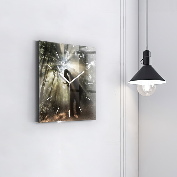 Štvorcové hodiny Slon v džungli