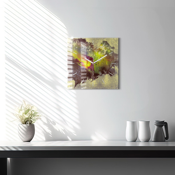 Štvorcové hodiny Žena v lese