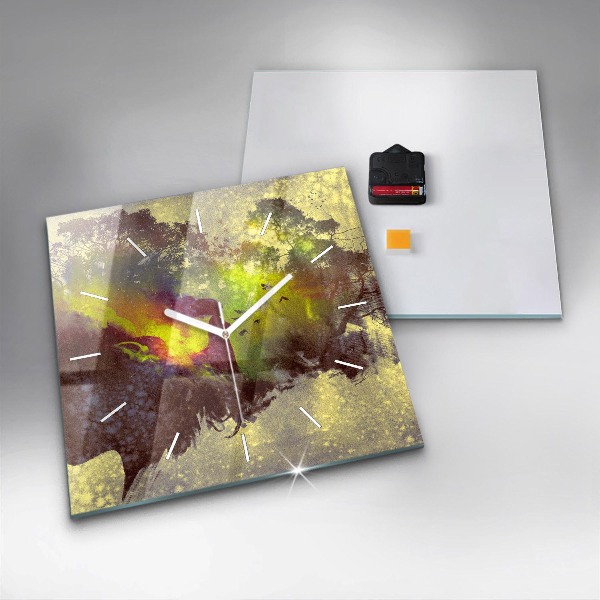 Štvorcové hodiny Žena v lese