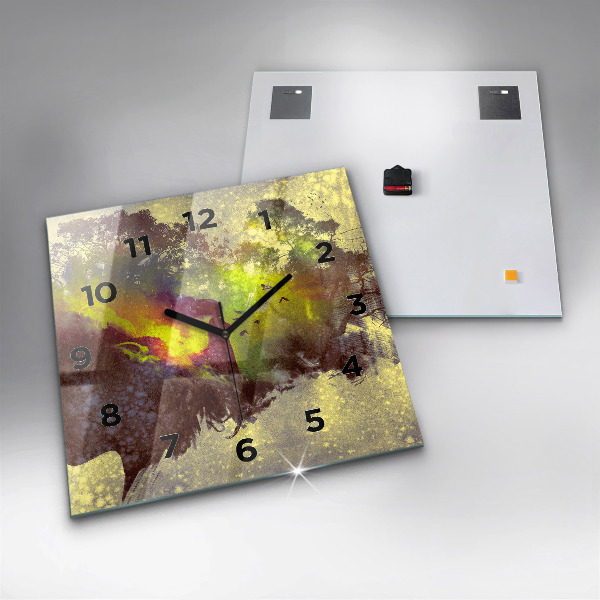 Štvorcové hodiny Žena v lese