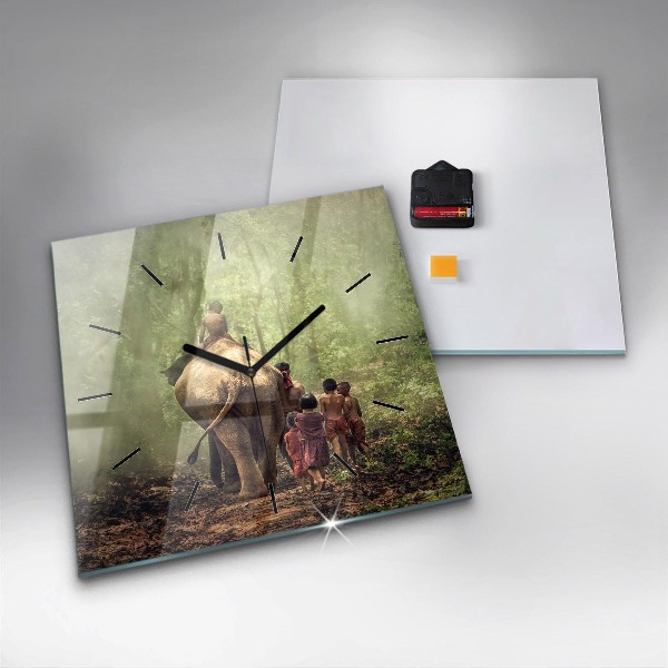 Štvorcové hodiny Deti vedú slona