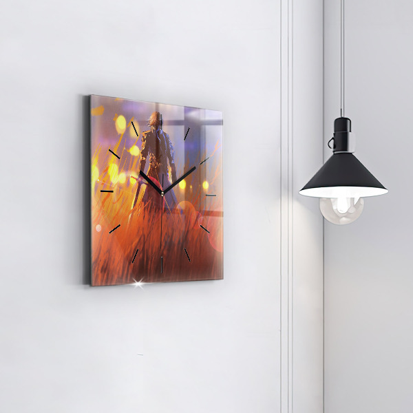 Štvorcové hodiny Rytier s mečom