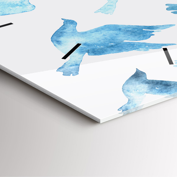 Štvorcové hodiny Lietajúce modré vtáky