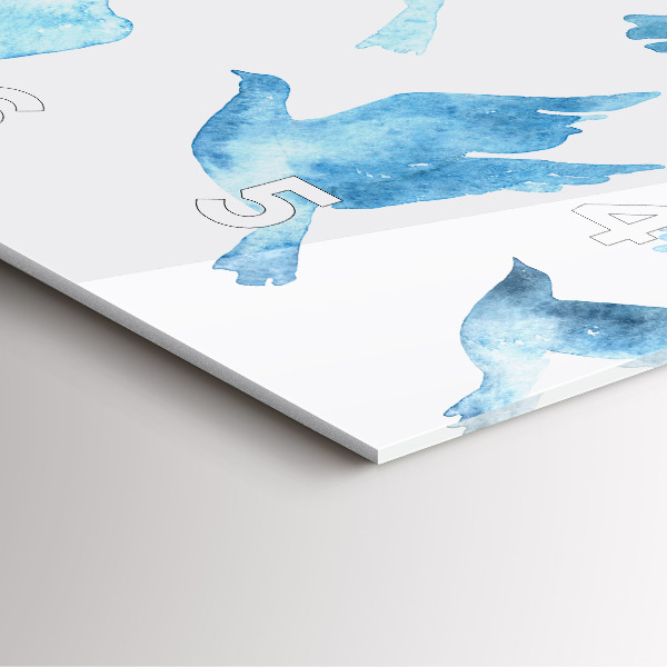 Štvorcové hodiny Lietajúce modré vtáky