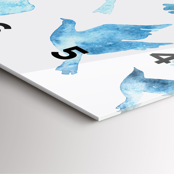 Štvorcové hodiny Lietajúce modré vtáky