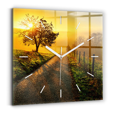 Štvorcové hodiny Hmla pri východe slnka