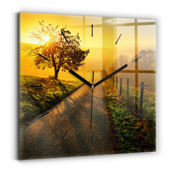 Štvorcové hodiny Hmla pri východe slnka