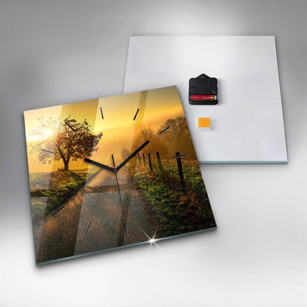 Štvorcové hodiny Hmla pri východe slnka