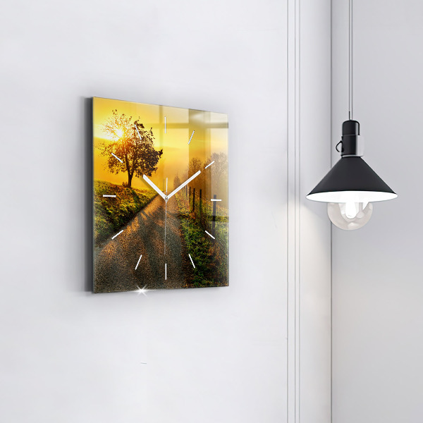 Štvorcové hodiny Hmla pri východe slnka