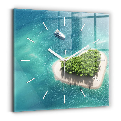 Štvorcové hodiny Ostrov srdca