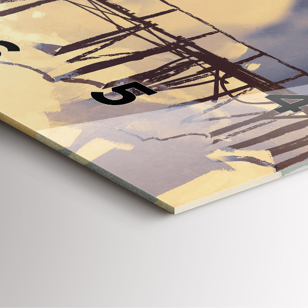 Štvorcové hodiny Muž na starom moste