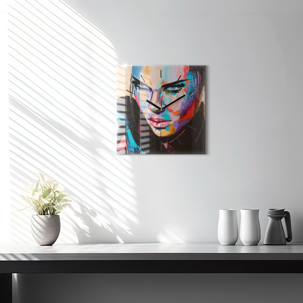 Štvorcové hodiny Portrét ženy