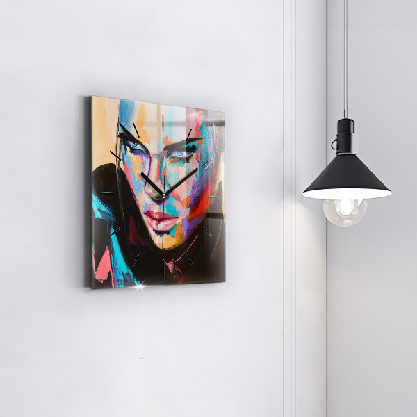 Štvorcové hodiny Portrét ženy