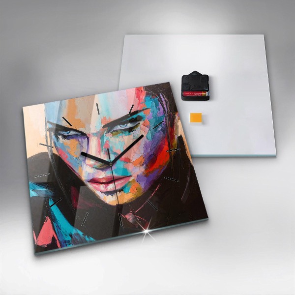 Štvorcové hodiny Portrét ženy