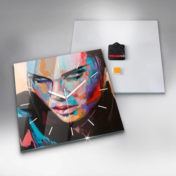 Štvorcové hodiny Portrét ženy