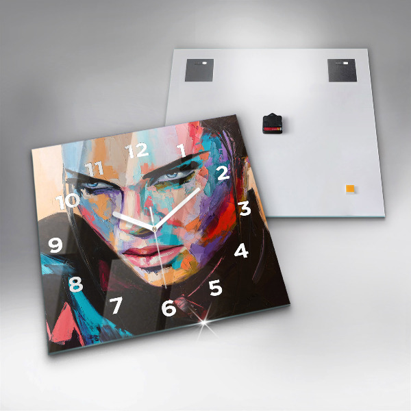 Štvorcové hodiny Portrét ženy