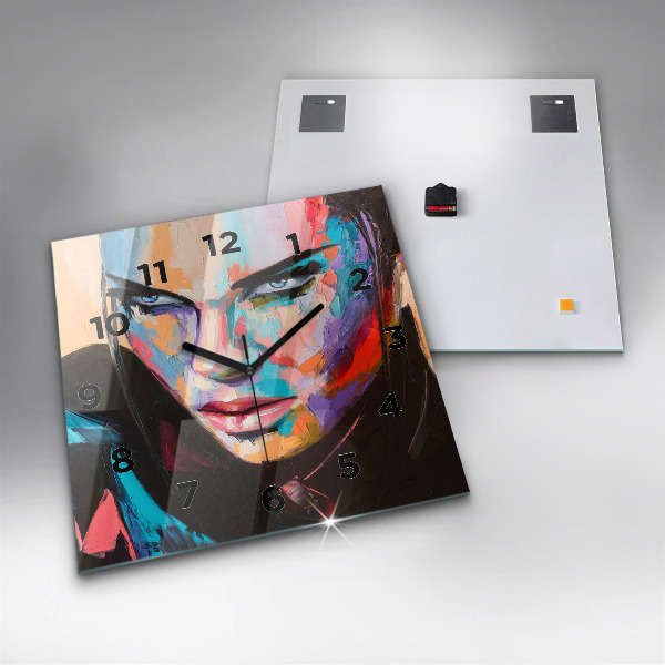 Štvorcové hodiny Portrét ženy