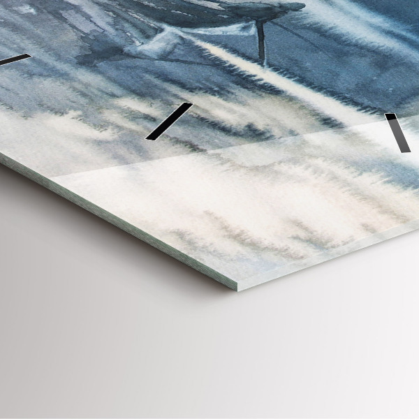 Štvorcové hodiny Rybár na jazere