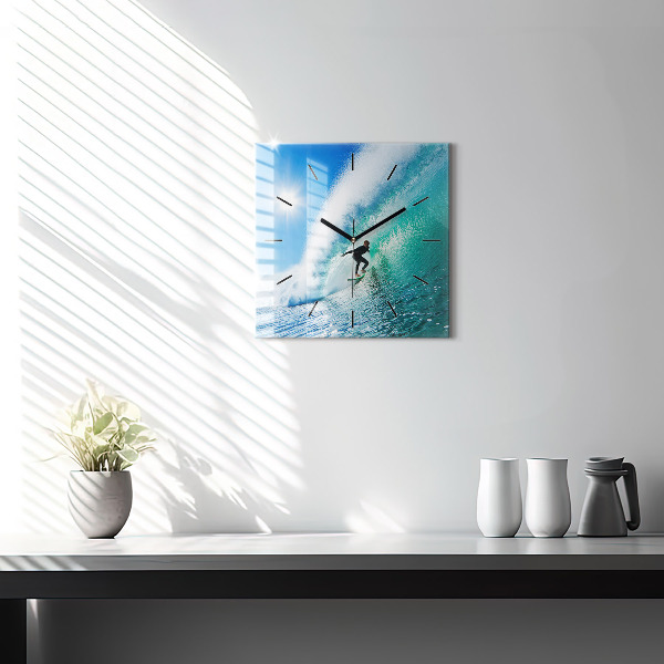 Štvorcové hodiny Surfovanie na Havaji