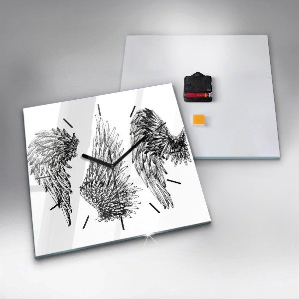 Štvorcové hodiny Anjelské krídla