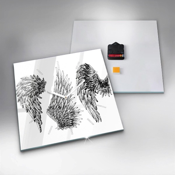 Štvorcové hodiny Anjelské krídla