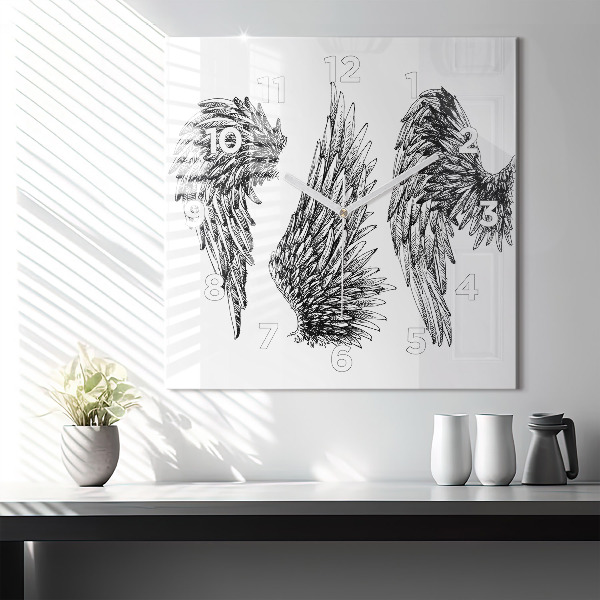 Štvorcové hodiny Anjelské krídla