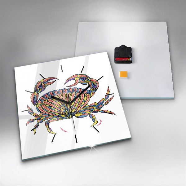 Štvorcové hodiny Etnický krab