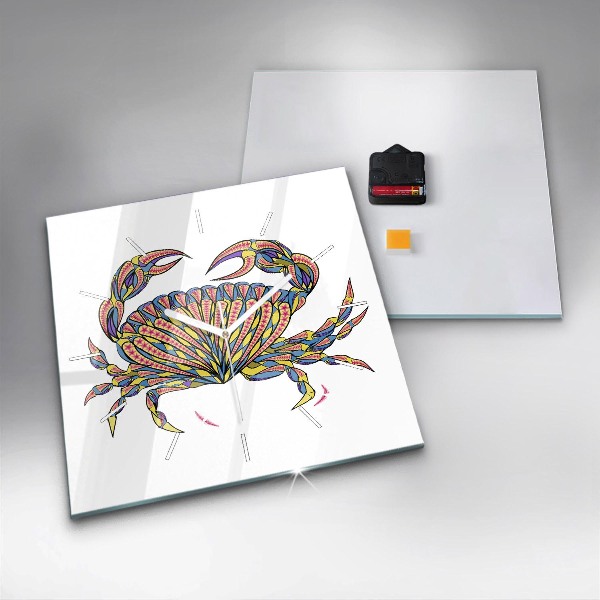 Štvorcové hodiny Etnický krab