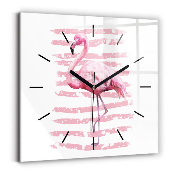 Štvorcové hodiny Grafika Flamingo