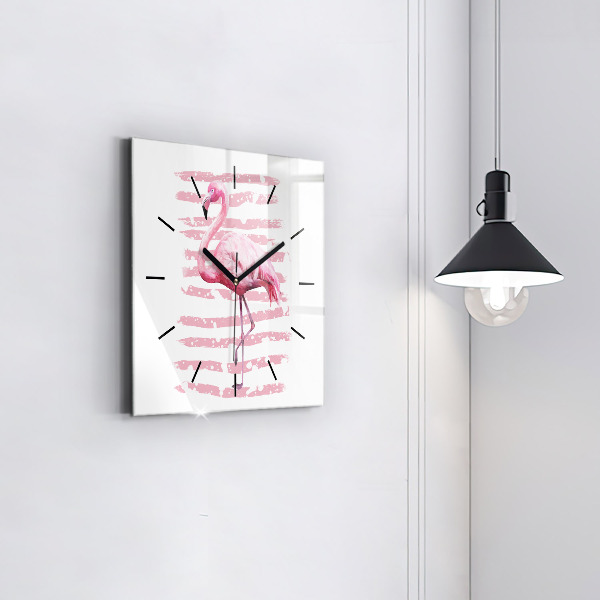 Štvorcové hodiny Grafika Flamingo