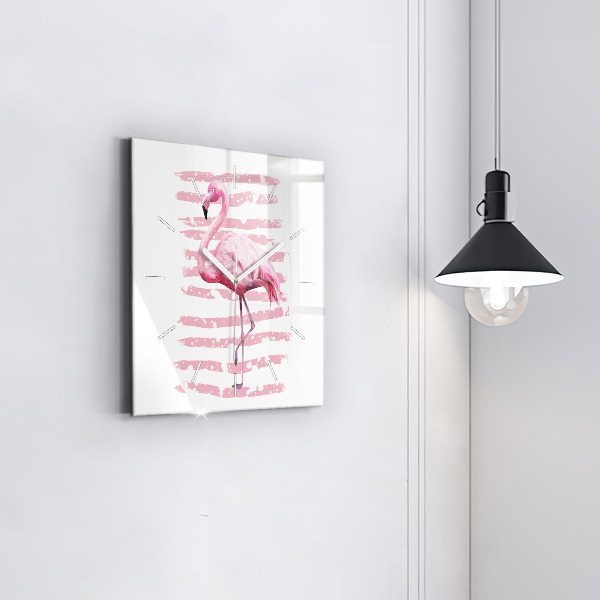 Štvorcové hodiny Grafika Flamingo