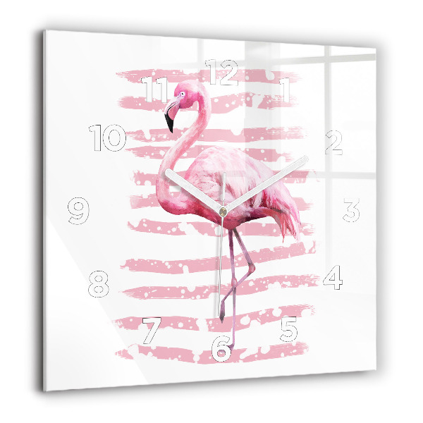 Štvorcové hodiny Grafika Flamingo
