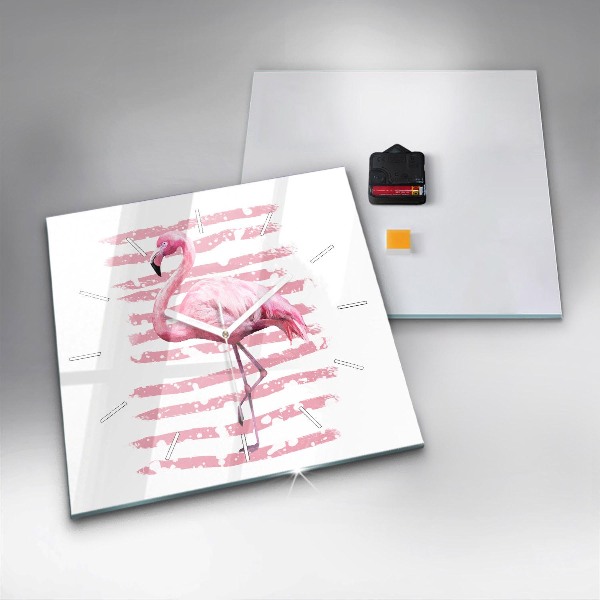Štvorcové hodiny Grafika Flamingo