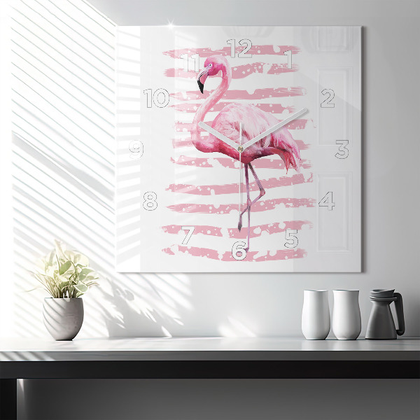 Štvorcové hodiny Grafika Flamingo