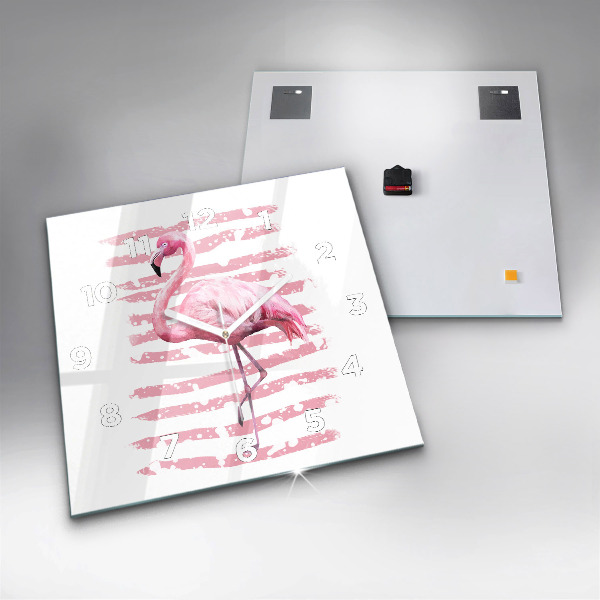 Štvorcové hodiny Grafika Flamingo