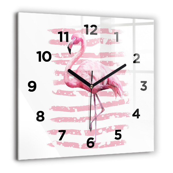 Štvorcové hodiny Grafika Flamingo