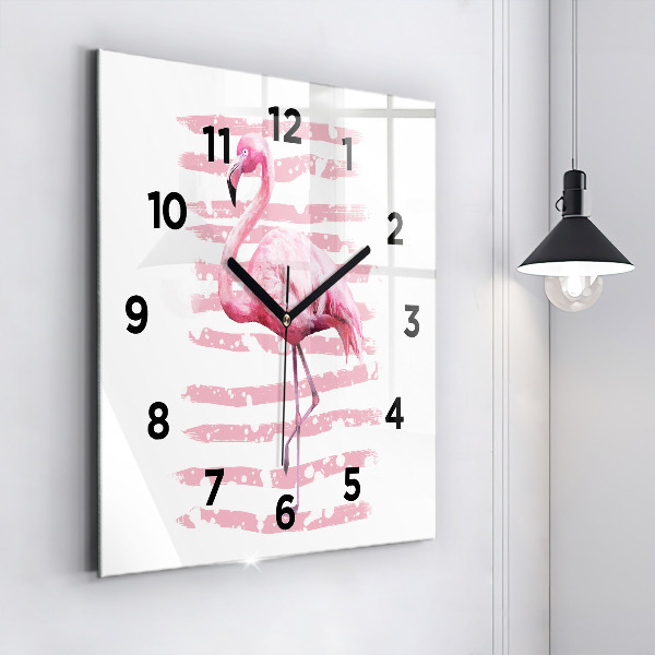 Štvorcové hodiny Grafika Flamingo