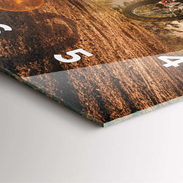 Štvorcové hodiny Muž na motorke