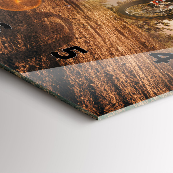 Štvorcové hodiny Muž na motorke