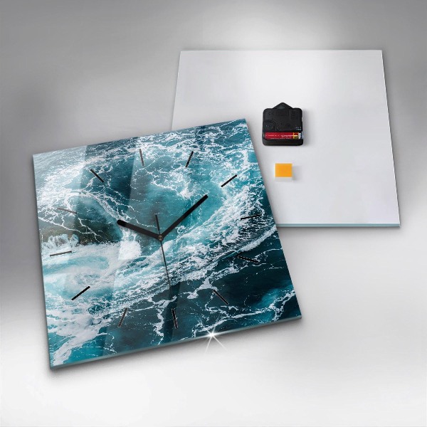 Štvorcové hodiny Vírivé spenené vlny