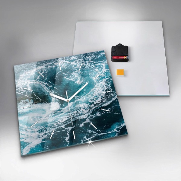 Štvorcové hodiny Vírivé spenené vlny