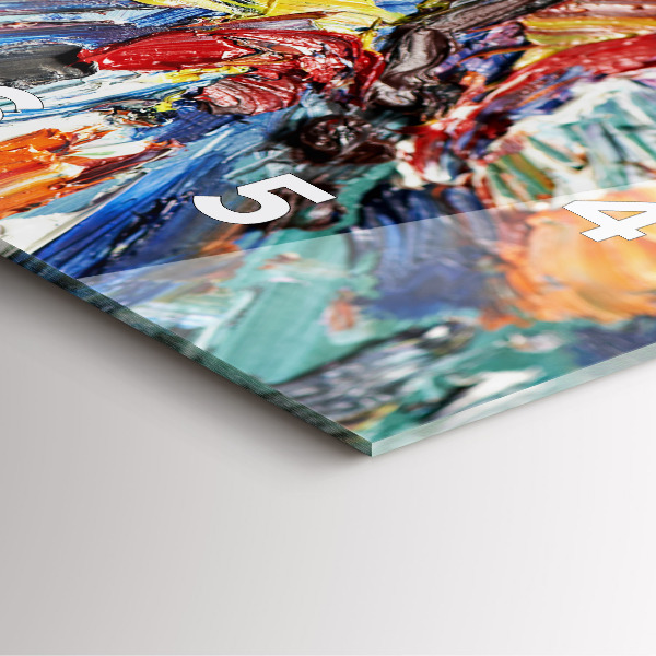 Štvorcové hodiny Fragment olejového umenia