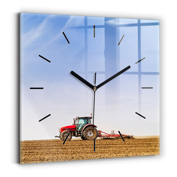 Štvorcové hodiny Farmár v traktore