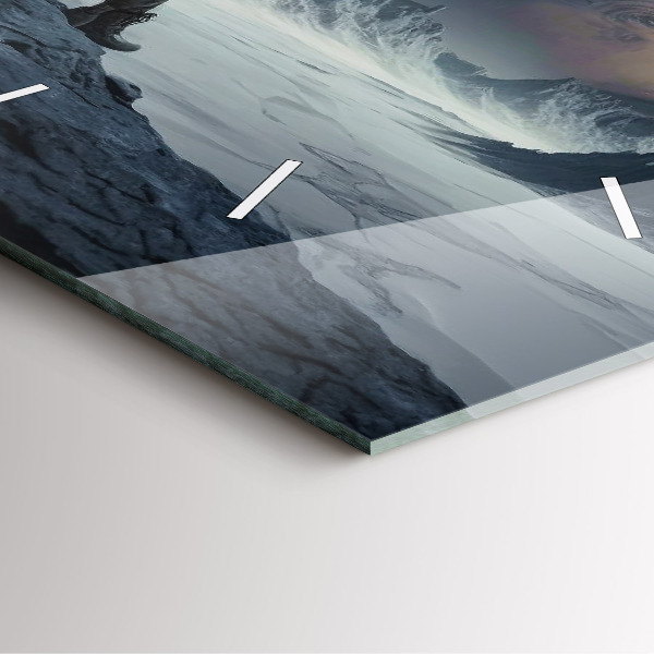 Štvorcové hodiny Muž na pozadí mesiaca