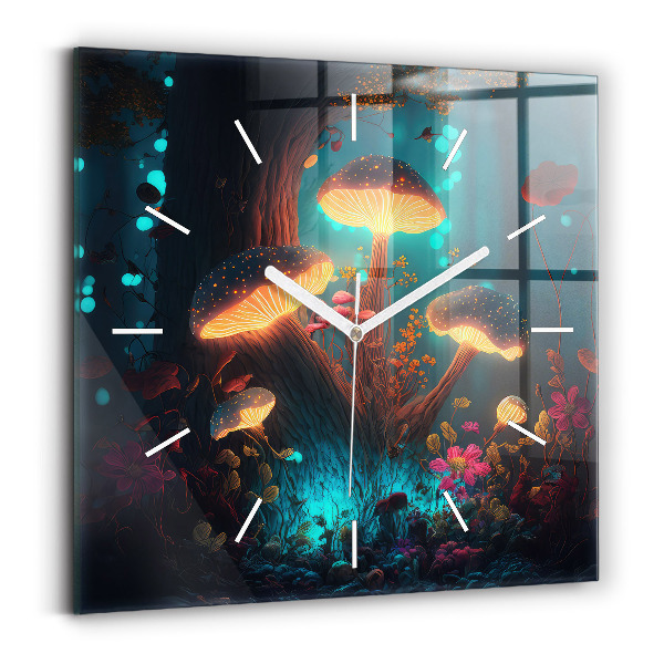 Štvorcové hodiny Lesné a magické huby