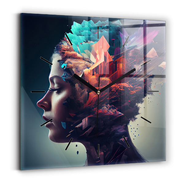 Štvorcové hodiny Abstraktná žena