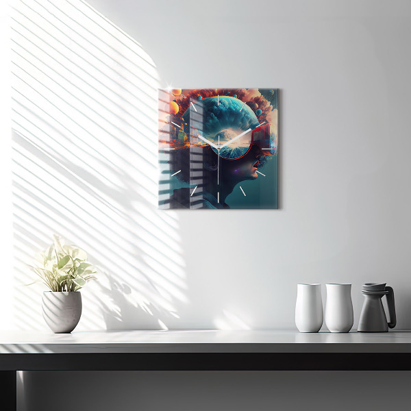 Štvorcové hodiny Futuristický svet