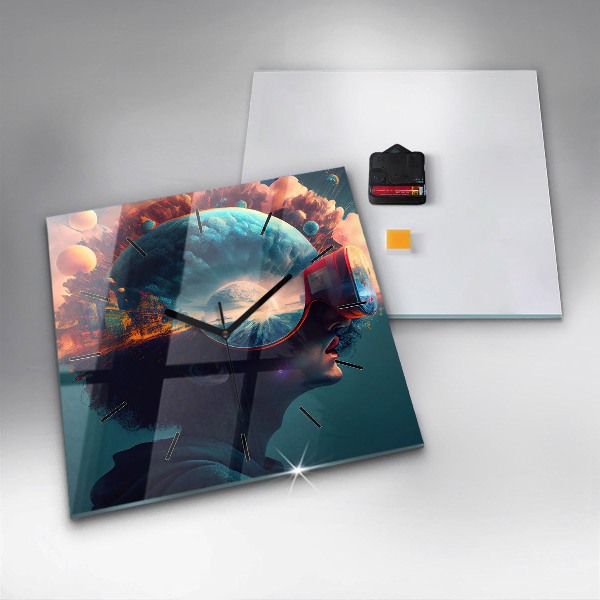 Štvorcové hodiny Futuristický svet