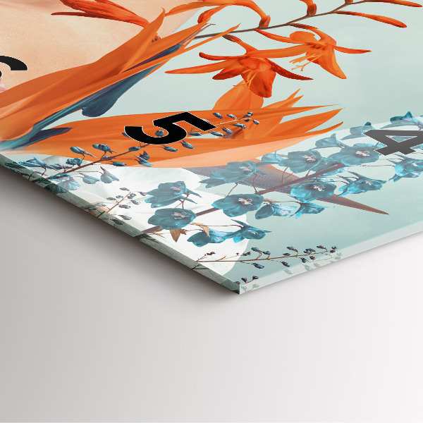 Štvorcové hodiny Žena s kvetmi