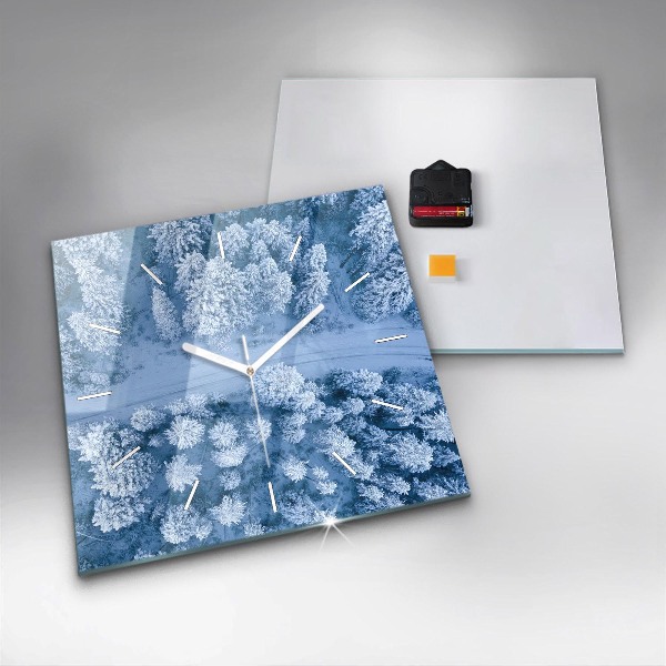 Štvorcové hodiny Les z dronu